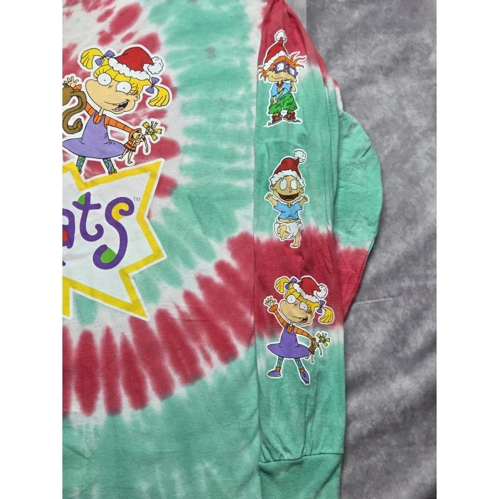 RUGRATS Nickelodeon Multicolor Tie Dye Long Sleeve T Shirt 1X Christmas 90's